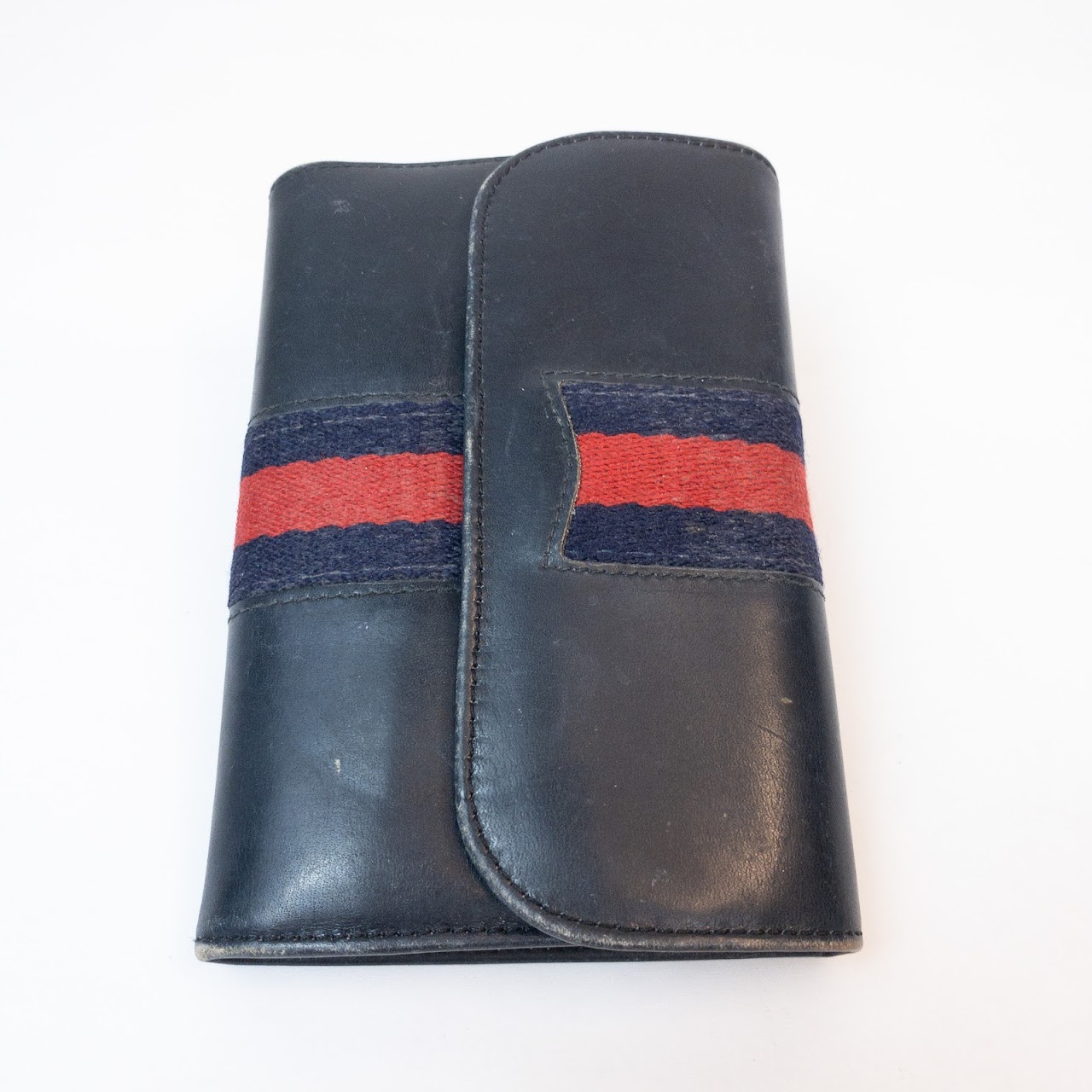 Gucci Vintage Navy Blue Leather Wallet