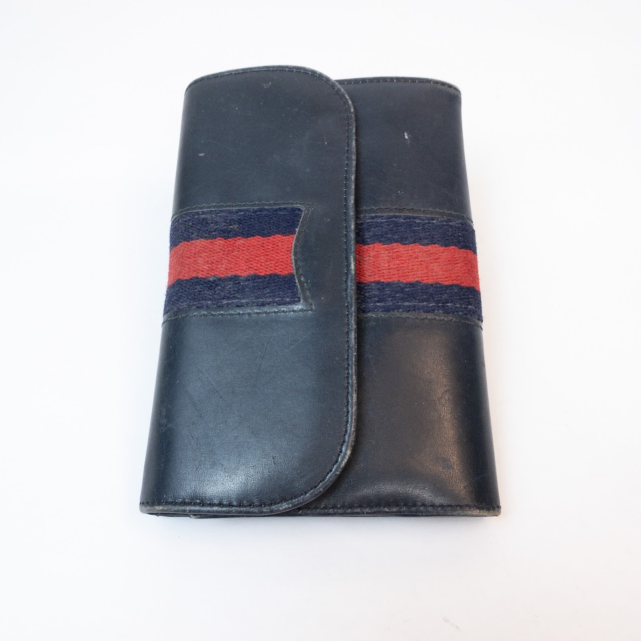 Gucci Vintage Navy Blue Leather Wallet