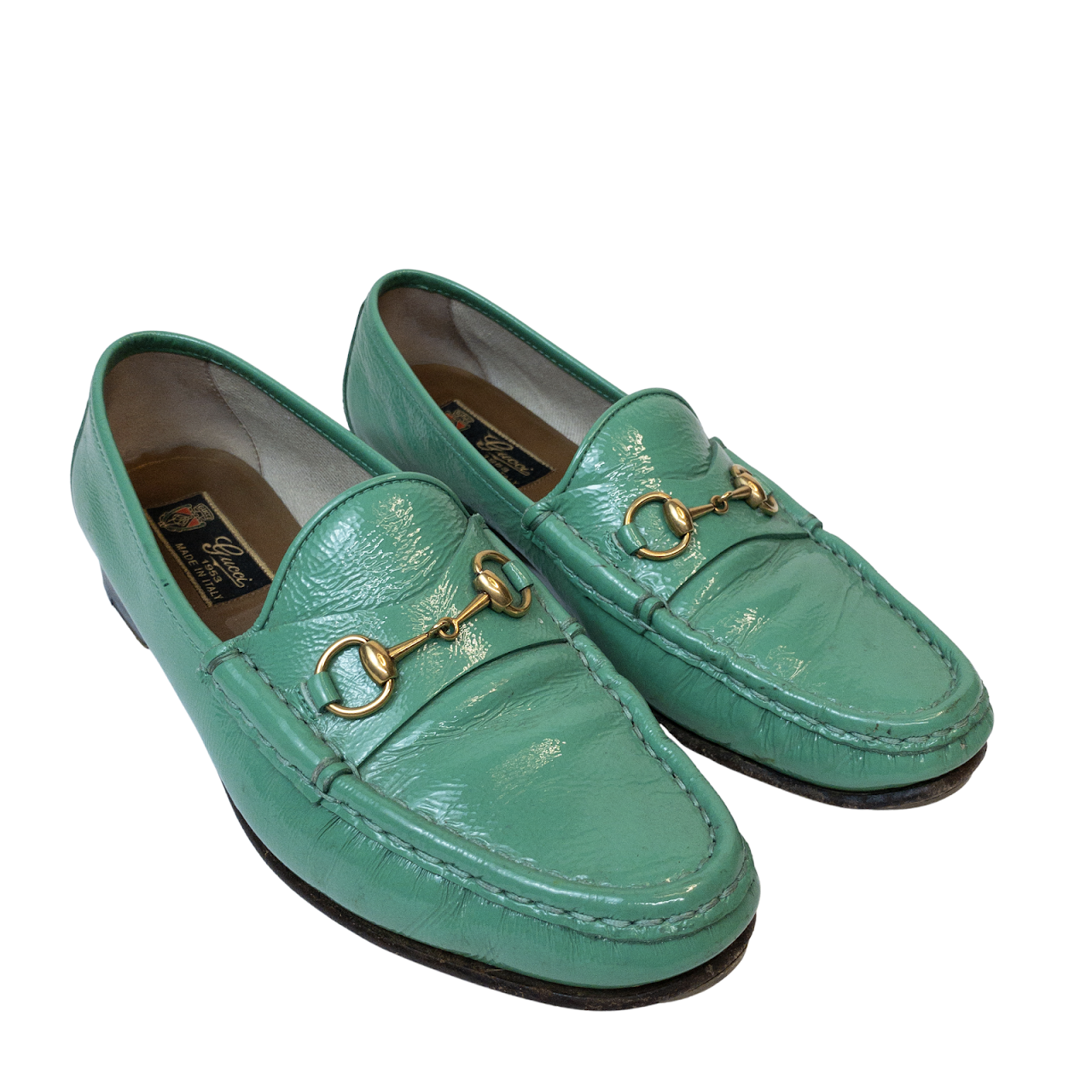 Gucci Green Patent Leather Loafers