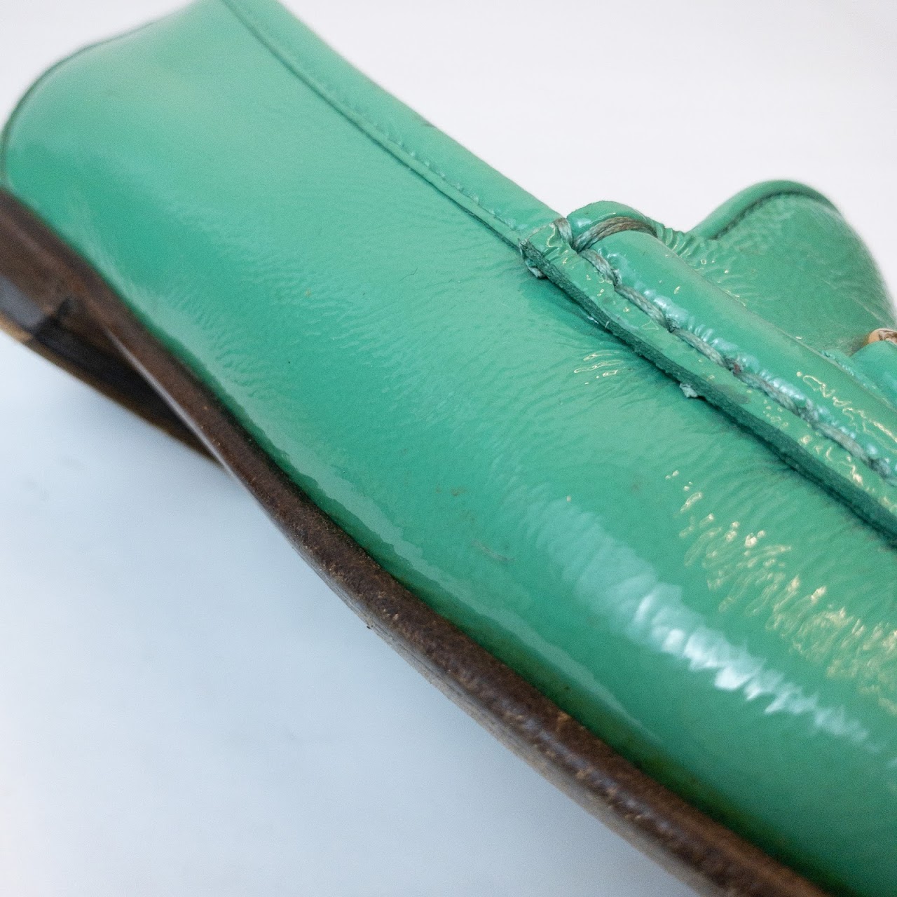 Gucci Green Patent Leather Loafers