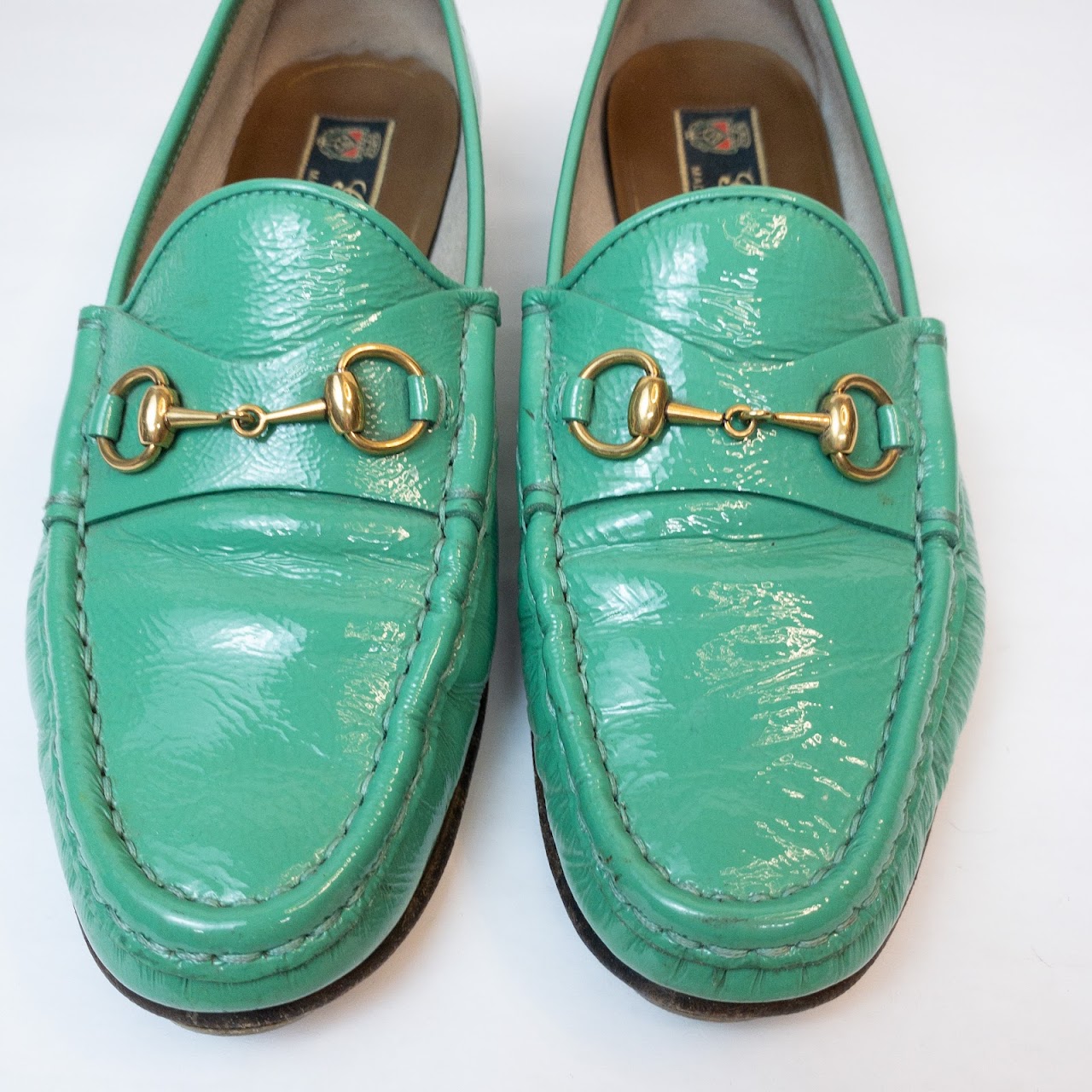 Gucci Green Patent Leather Loafers