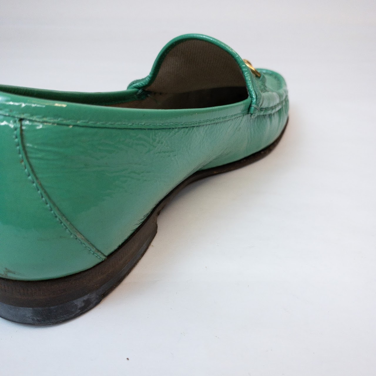 Gucci Green Patent Leather Loafers