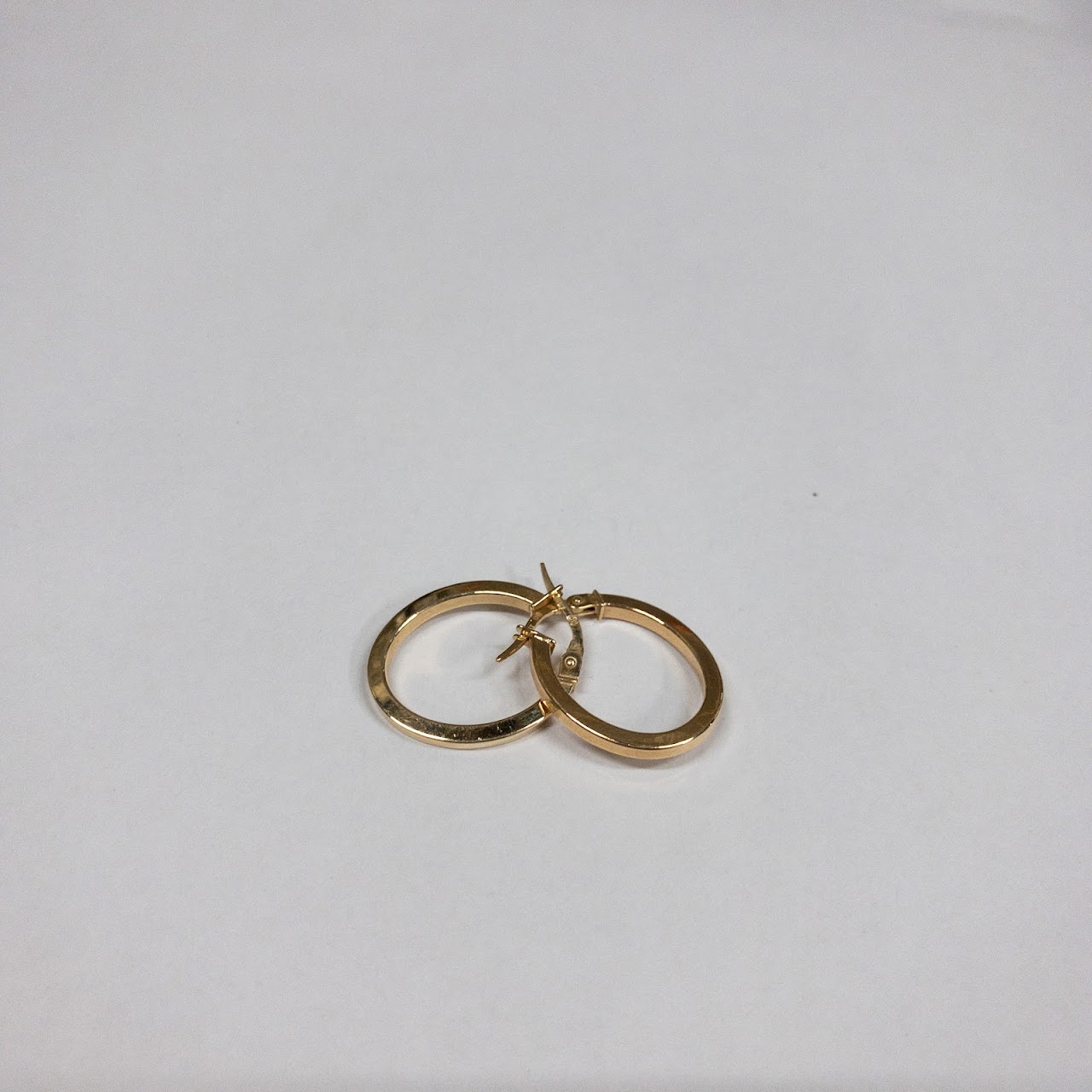 14K Gold Oval Hoop Earrings