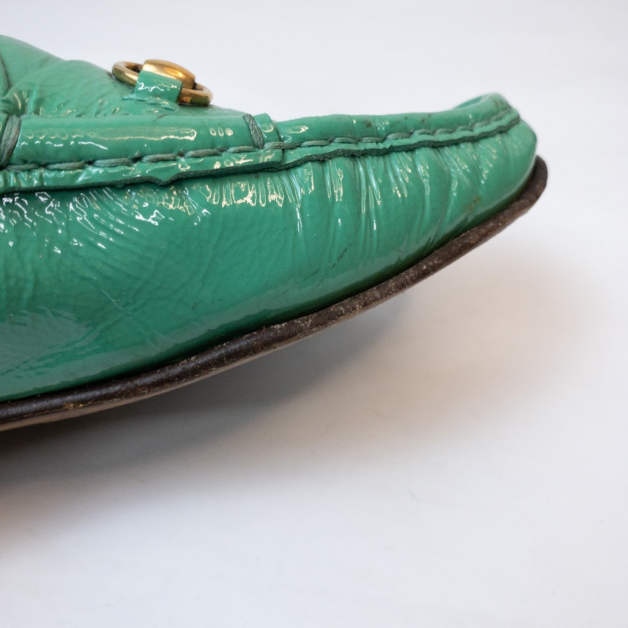 Gucci Green Patent Leather Loafers