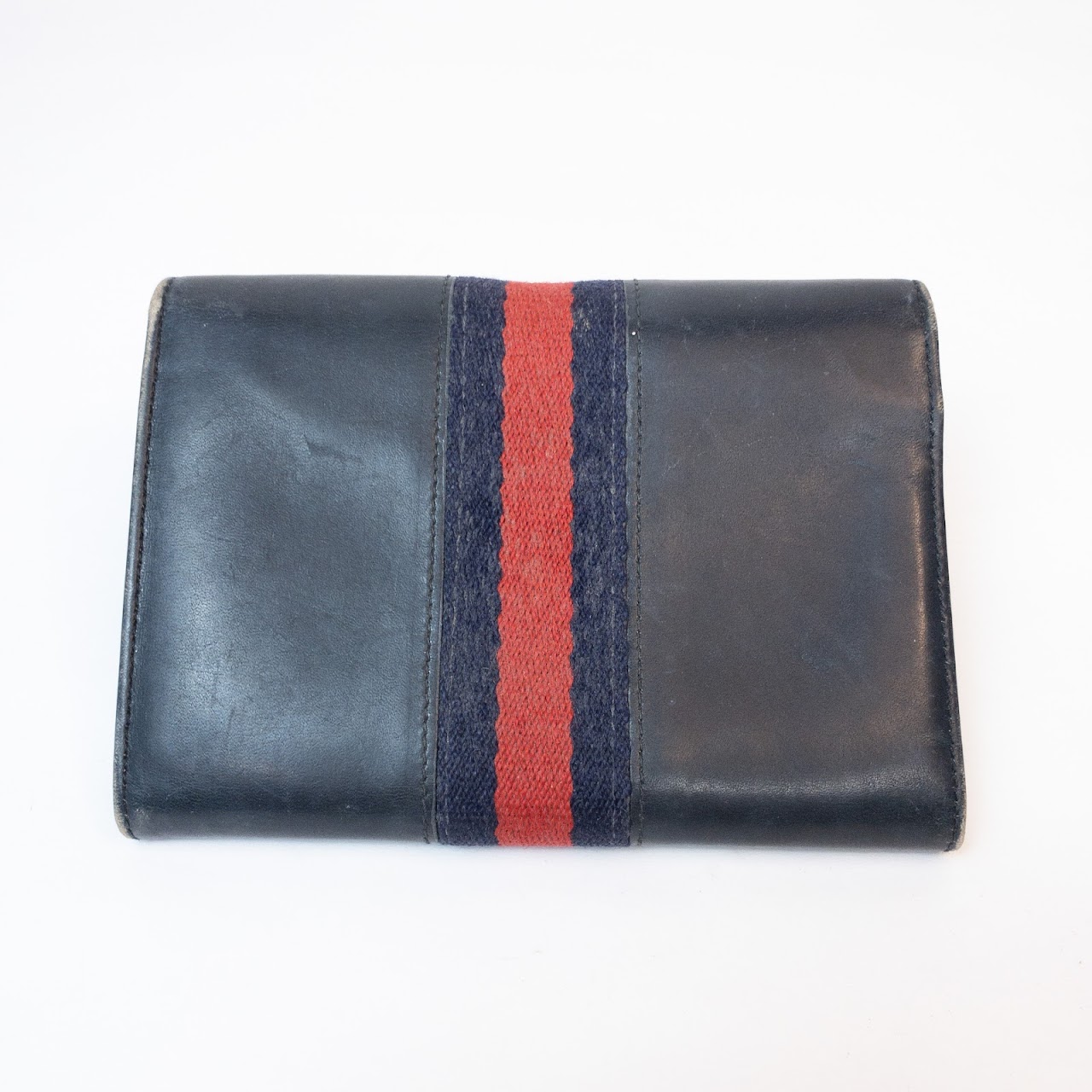 Gucci Vintage Navy Blue Leather Wallet