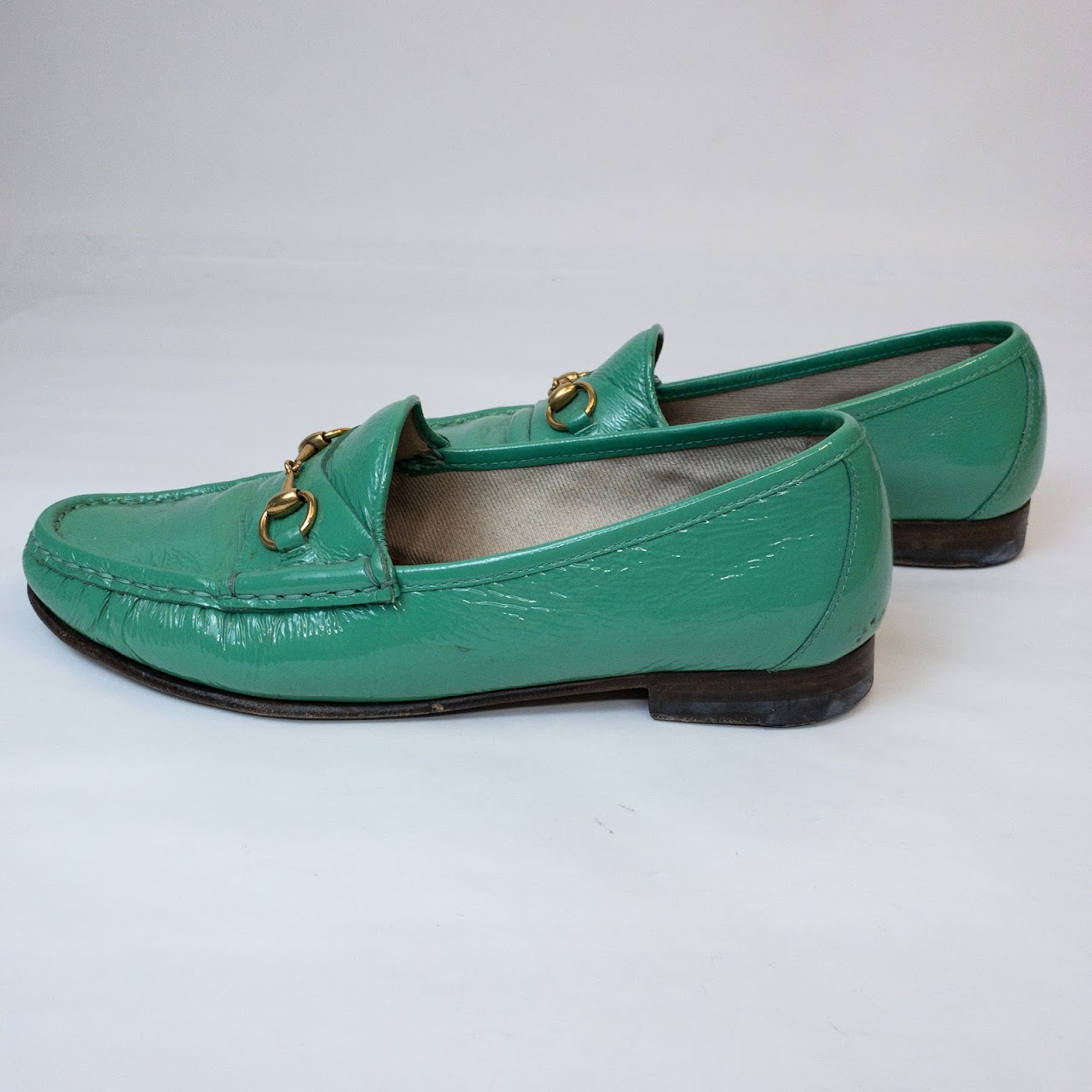 Gucci Green Patent Leather Loafers