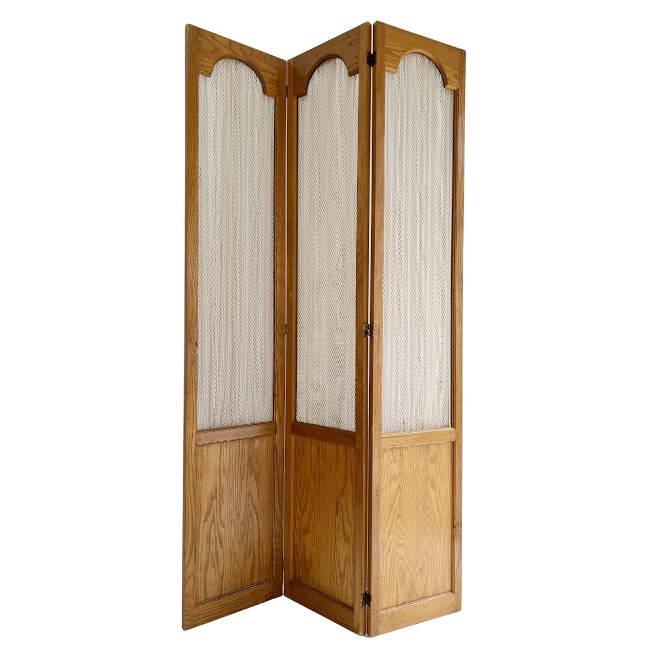 Wormy Oak 8' Tall Three-Panel Screen