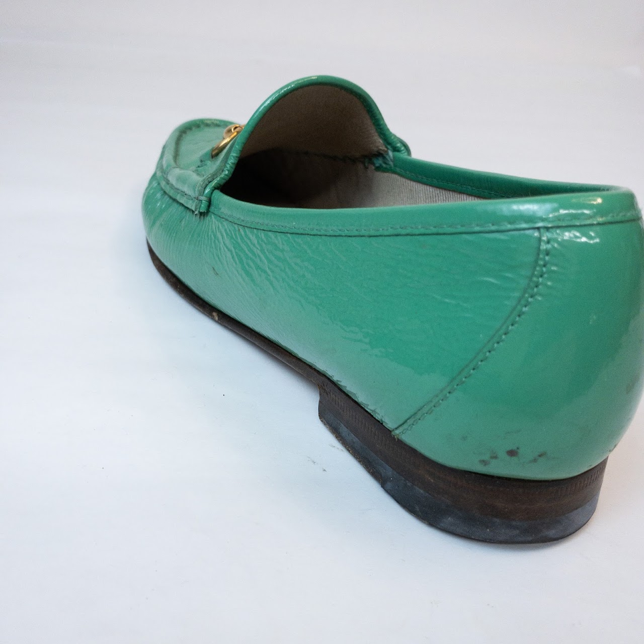 Gucci Green Patent Leather Loafers