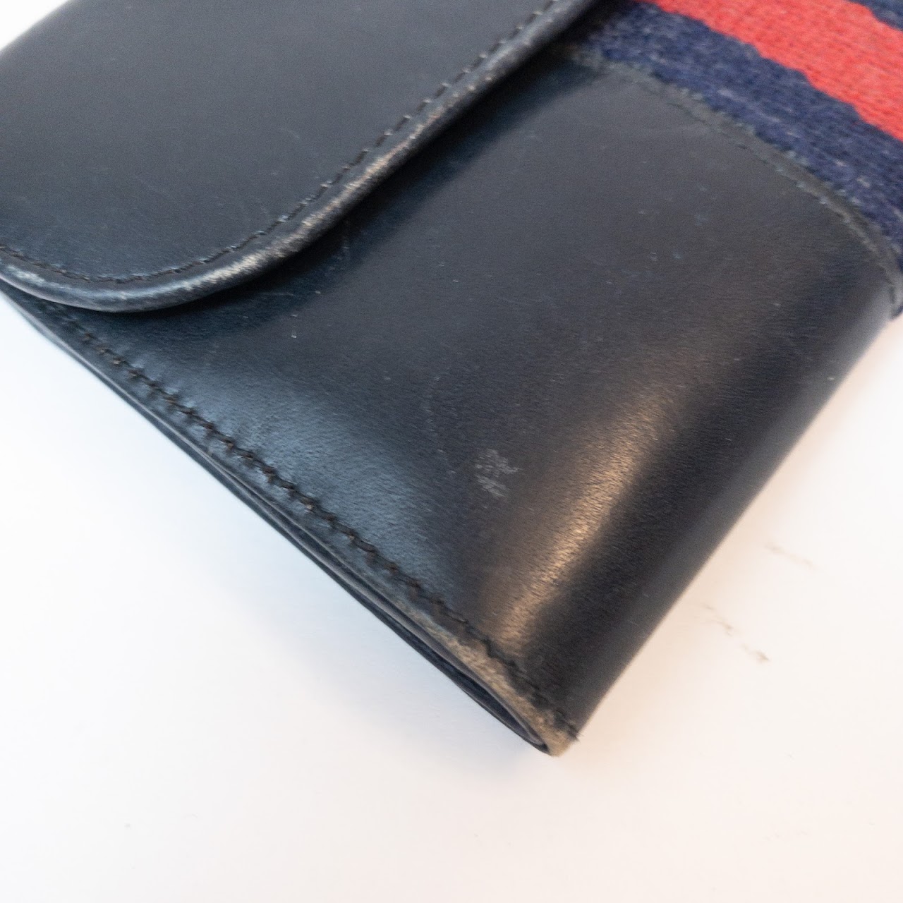 Gucci Vintage Navy Blue Leather Wallet