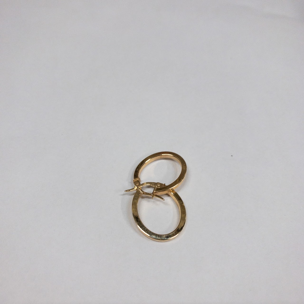 14K Gold Oval Hoop Earrings