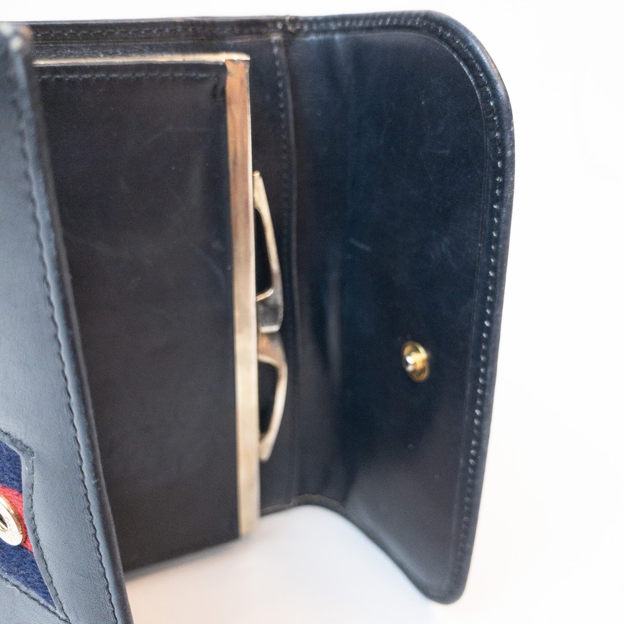 Gucci Vintage Navy Blue Leather Wallet