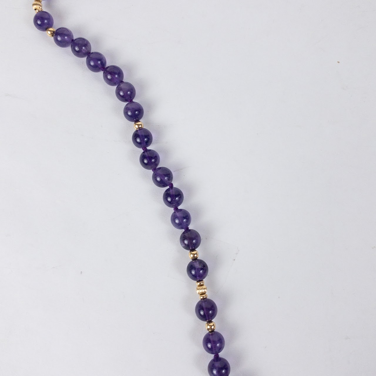 Amethyst and 14K Gold Bead Necklace