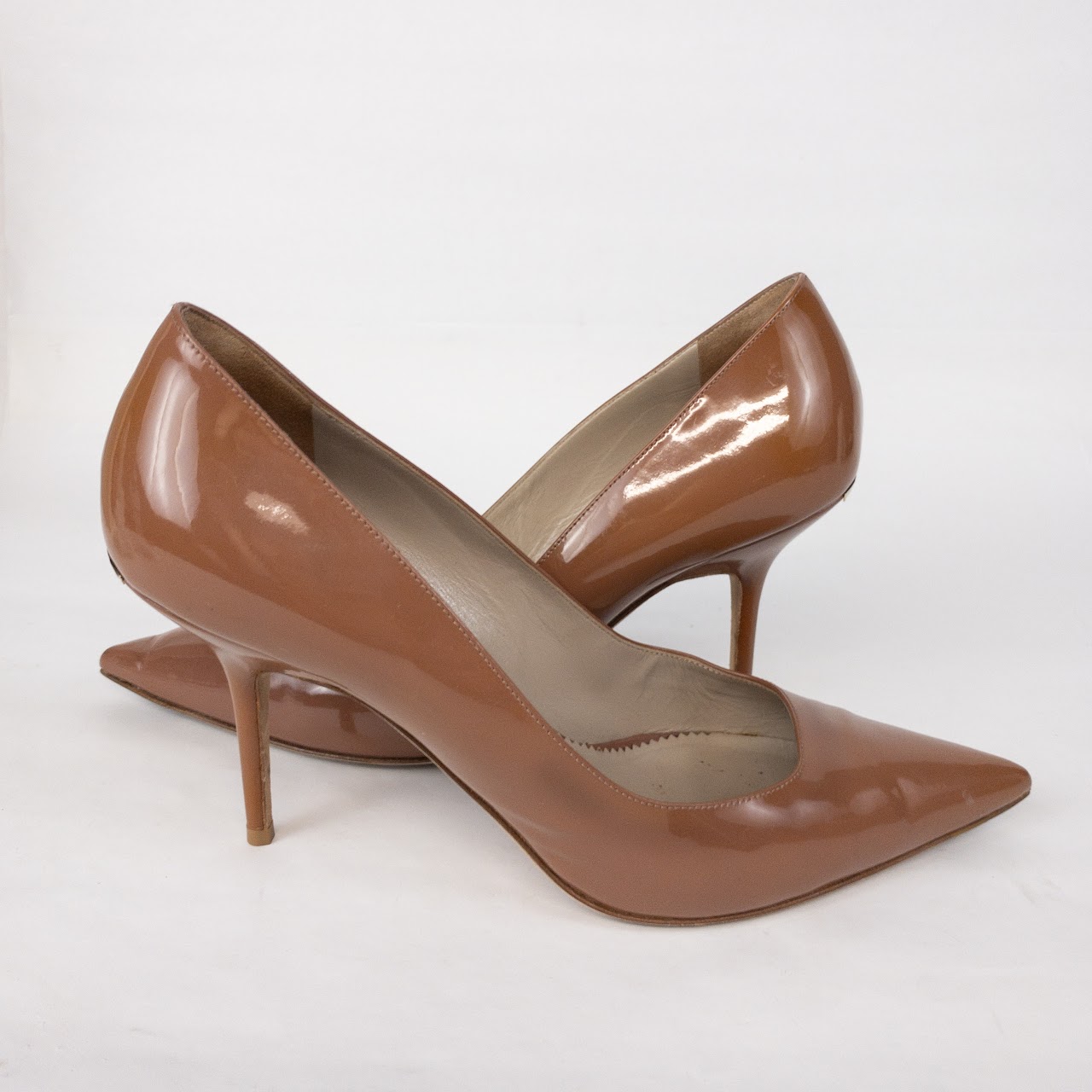 Burberry Patent Leather Rosewood Pumps