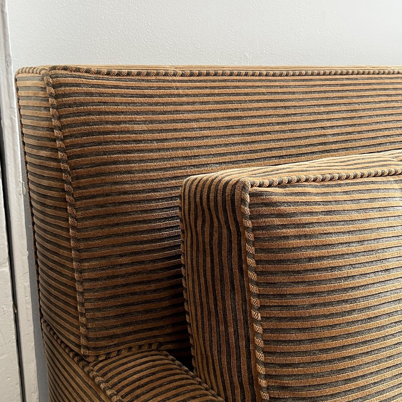 Vintage Striped Velvet Jacquard Sofa