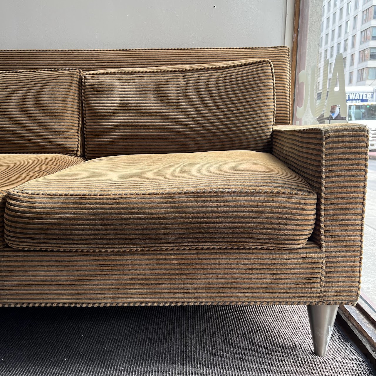 Vintage Striped Velvet Jacquard Sofa