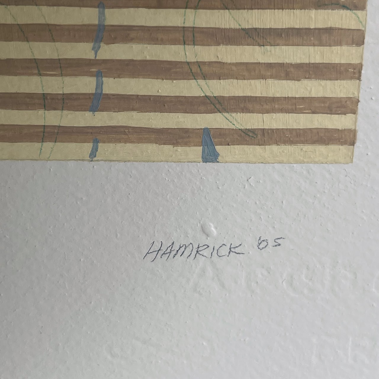 Hamrick 'Sarlat Mist' Signed Gouache and Pencil Abstract Painting