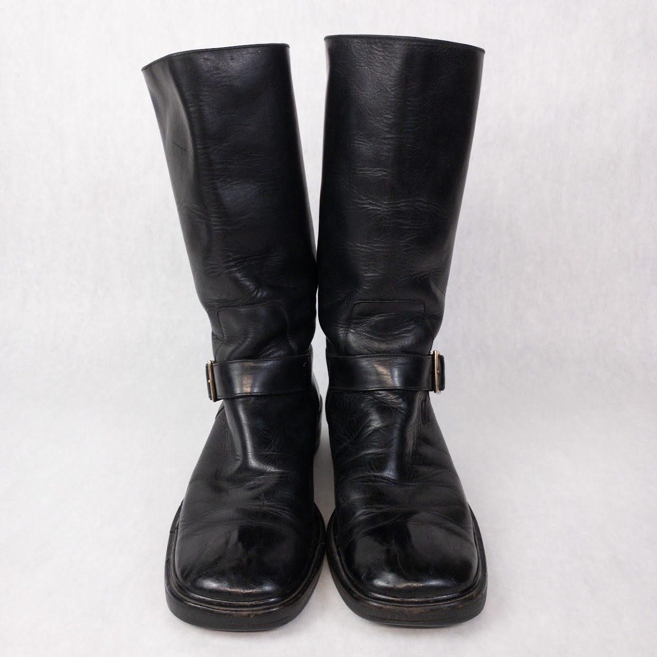 Gucci Leather Moto Boots