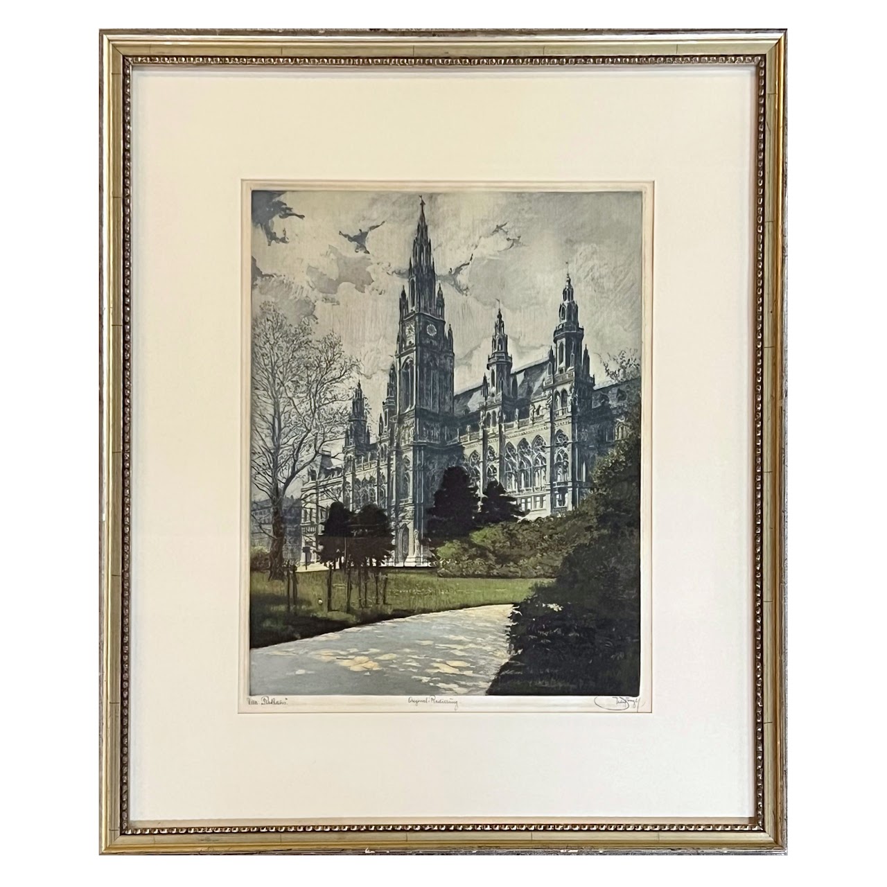 Hans Leisch Signed Cathedral Etching