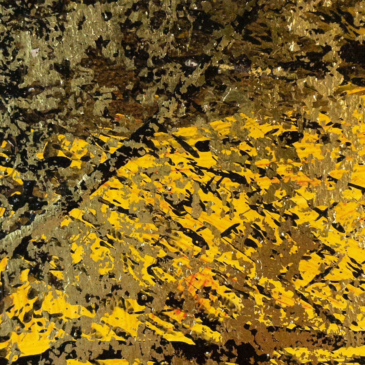 Yellow & Gold Leaf Abstract Painting