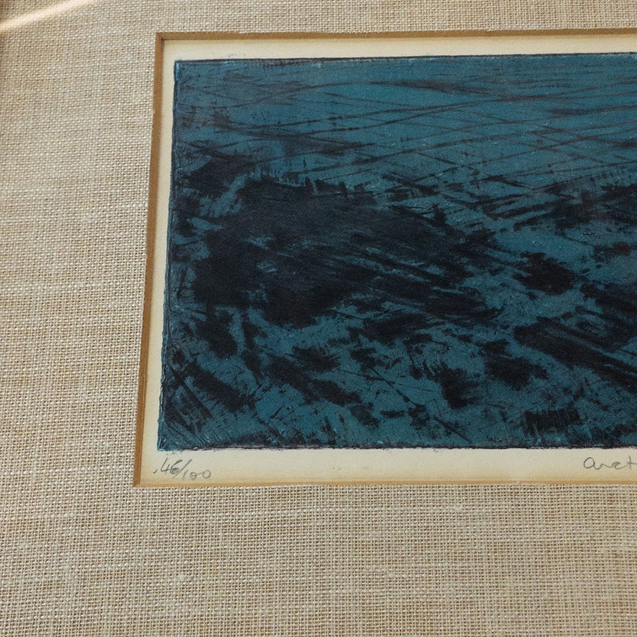 'Arctic Sea' Signed Woodblock Print