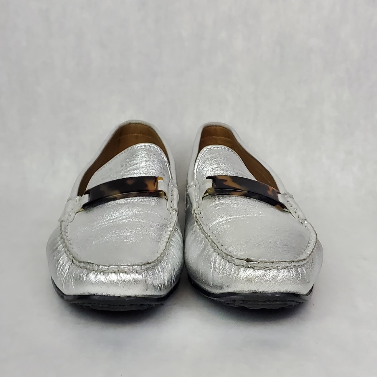 Diane B. Metallic Leather Loafers