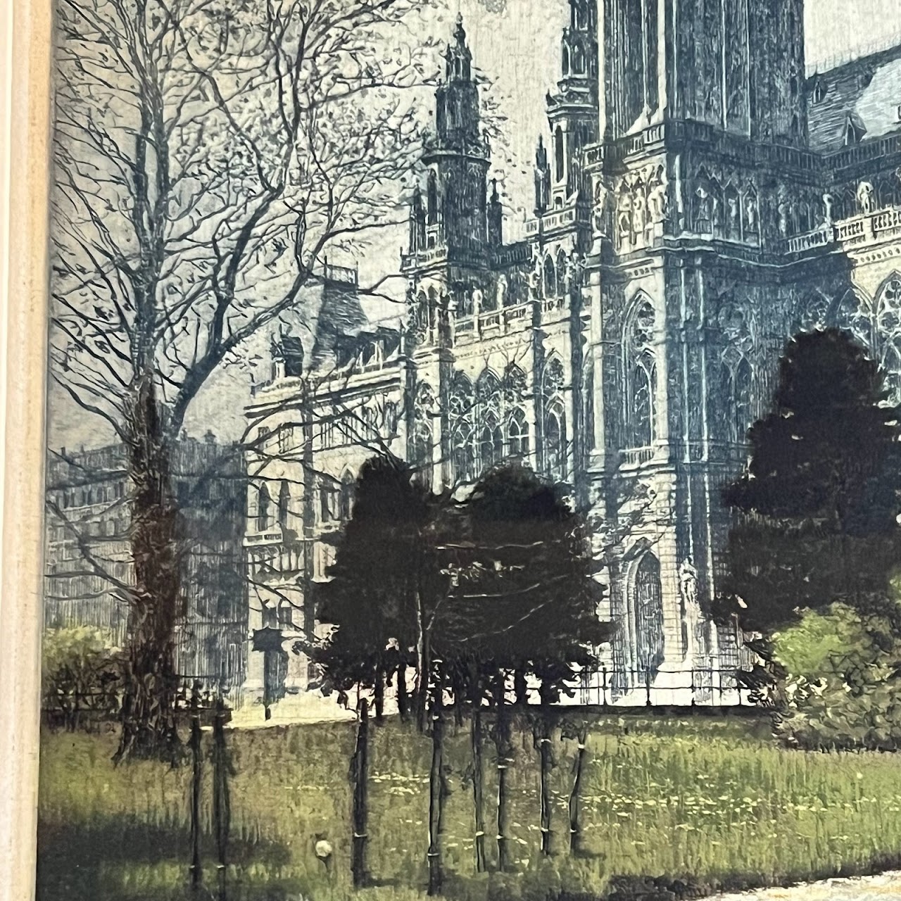 Hans Leisch Signed Cathedral Etching