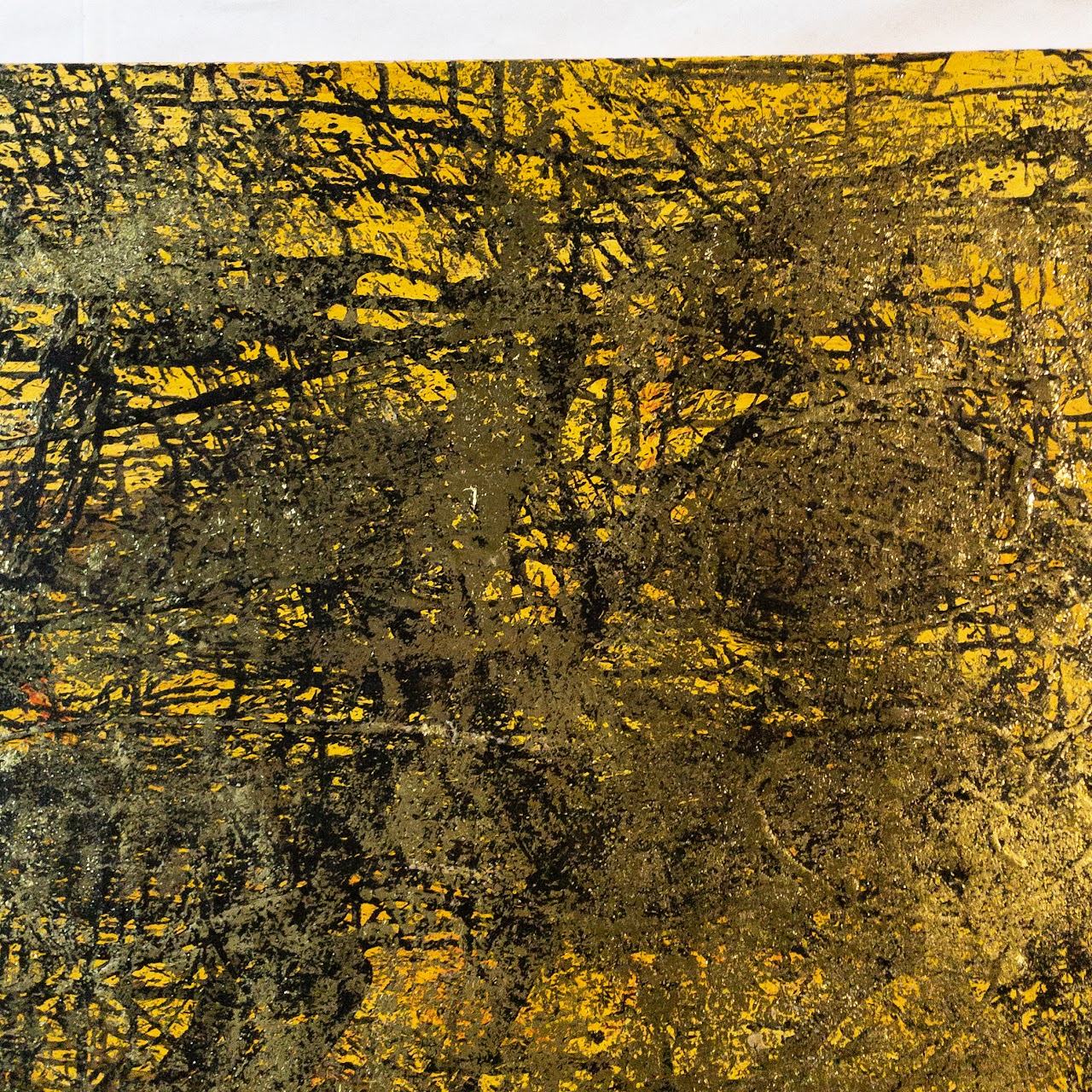 Yellow & Gold Leaf Abstract Painting