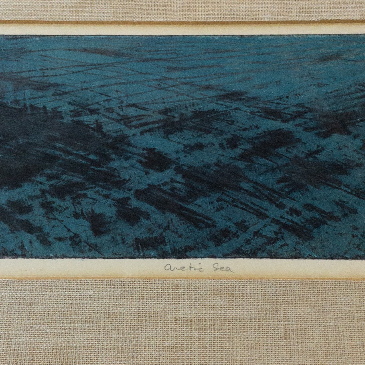 'Arctic Sea' Signed Woodblock Print