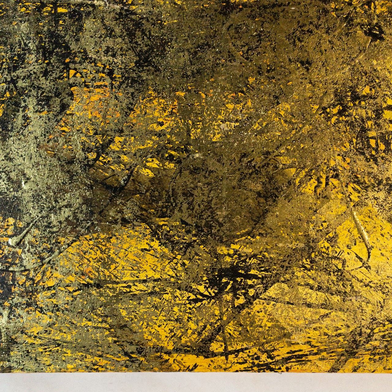 Yellow & Gold Leaf Abstract Painting