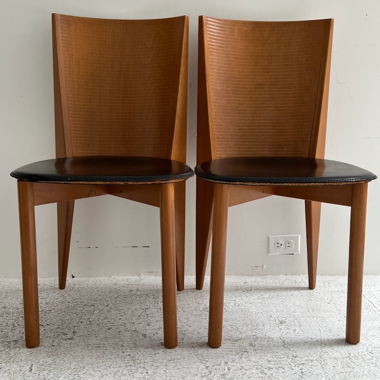 Calligaris Italian Postmodern Dining Chair Pair