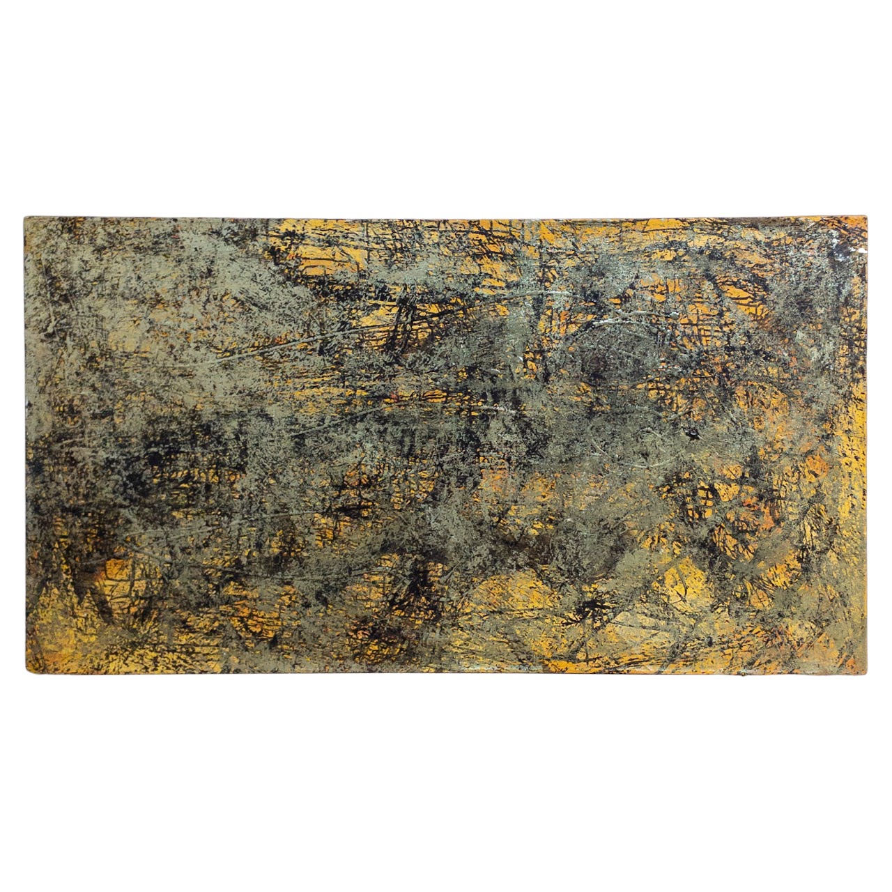 Yellow & Gold Leaf Abstract Painting