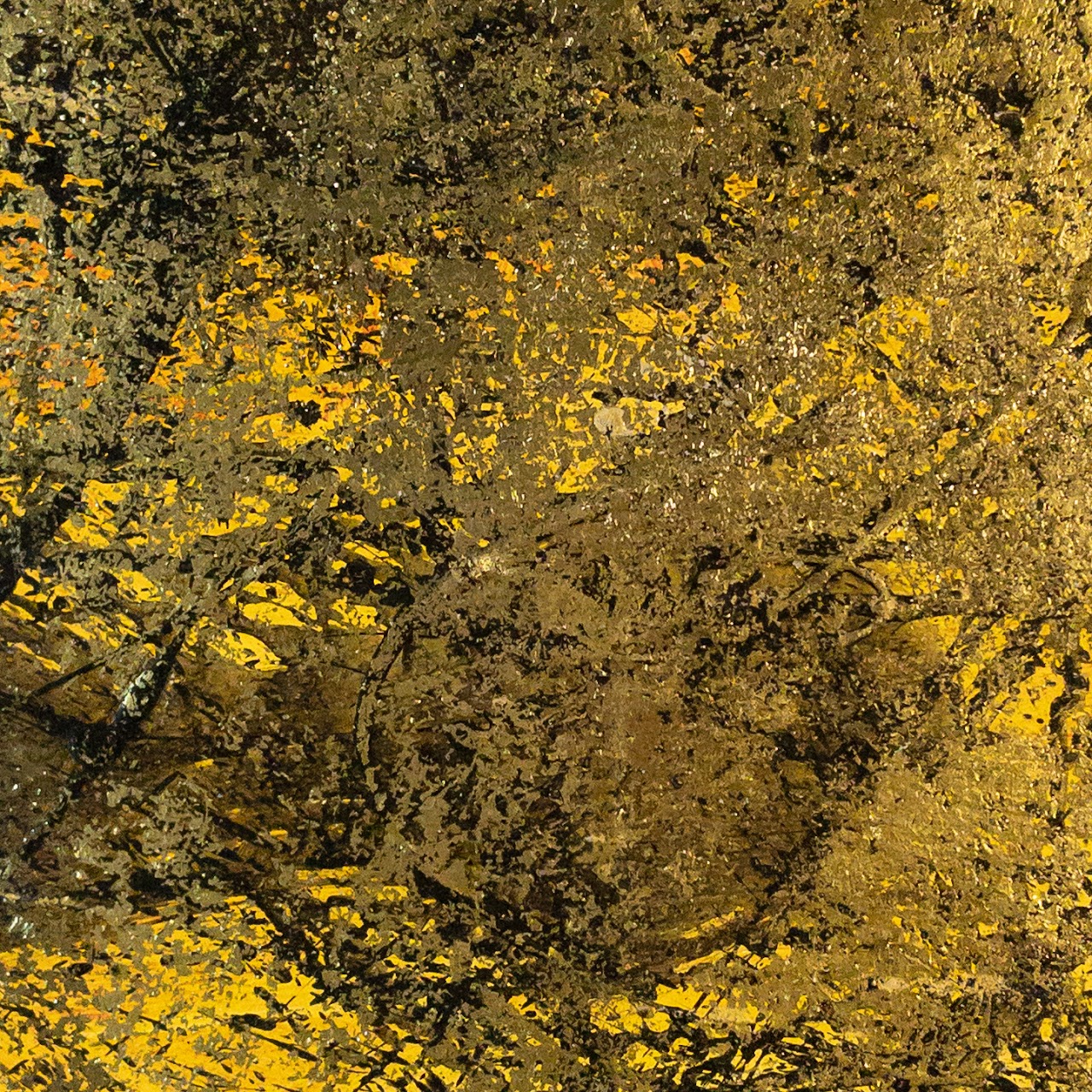 Yellow & Gold Leaf Abstract Painting