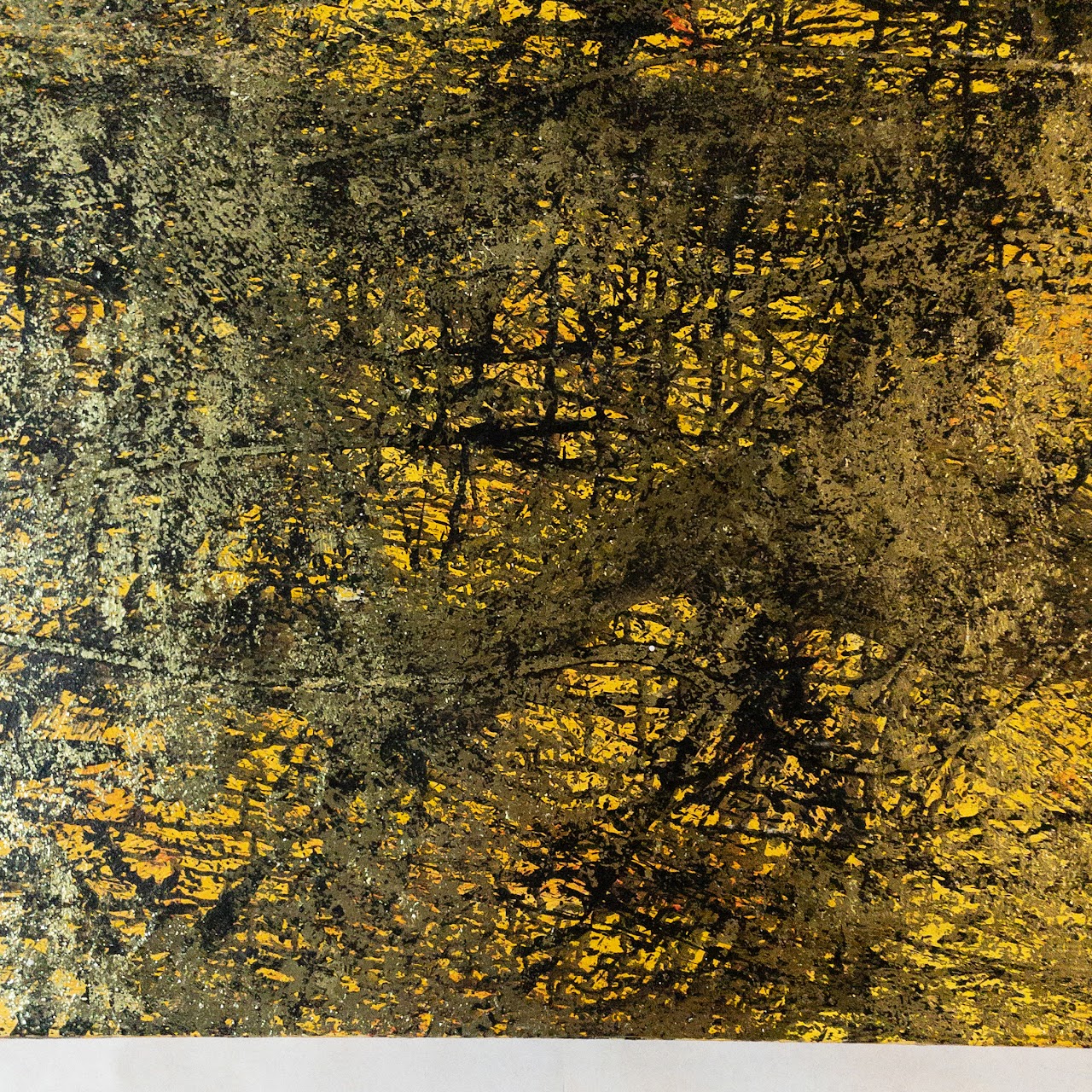 Yellow & Gold Leaf Abstract Painting