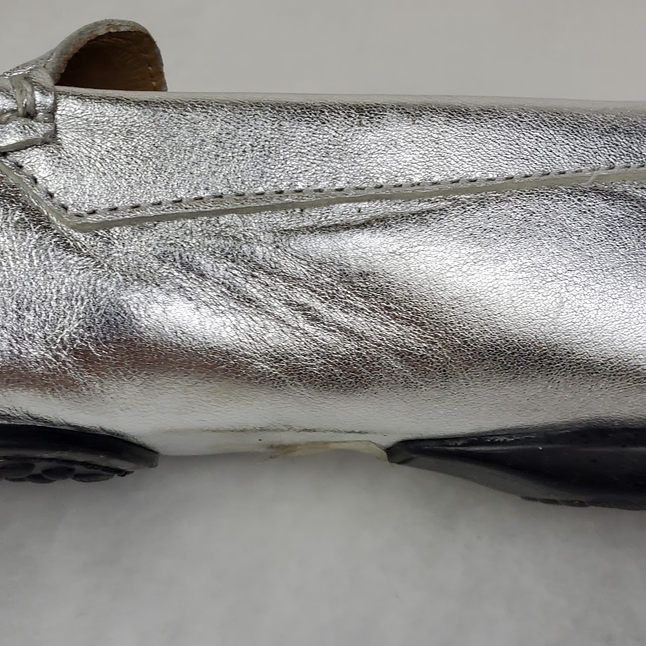 Diane B. Metallic Leather Loafers