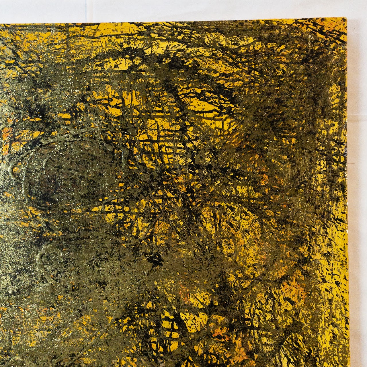 Yellow & Gold Leaf Abstract Painting