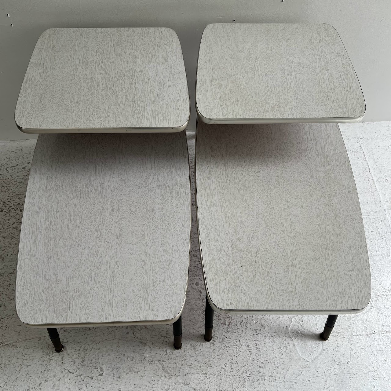 Lloyd Mid-Century Faux Wood Side Table Pair