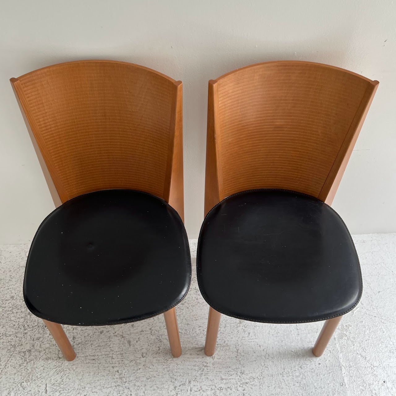 Calligaris Italian Postmodern Dining Chair Pair