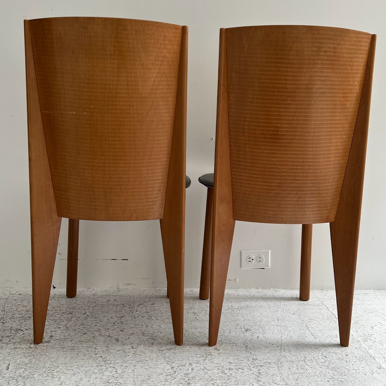 Calligaris Italian Postmodern Dining Chair Pair