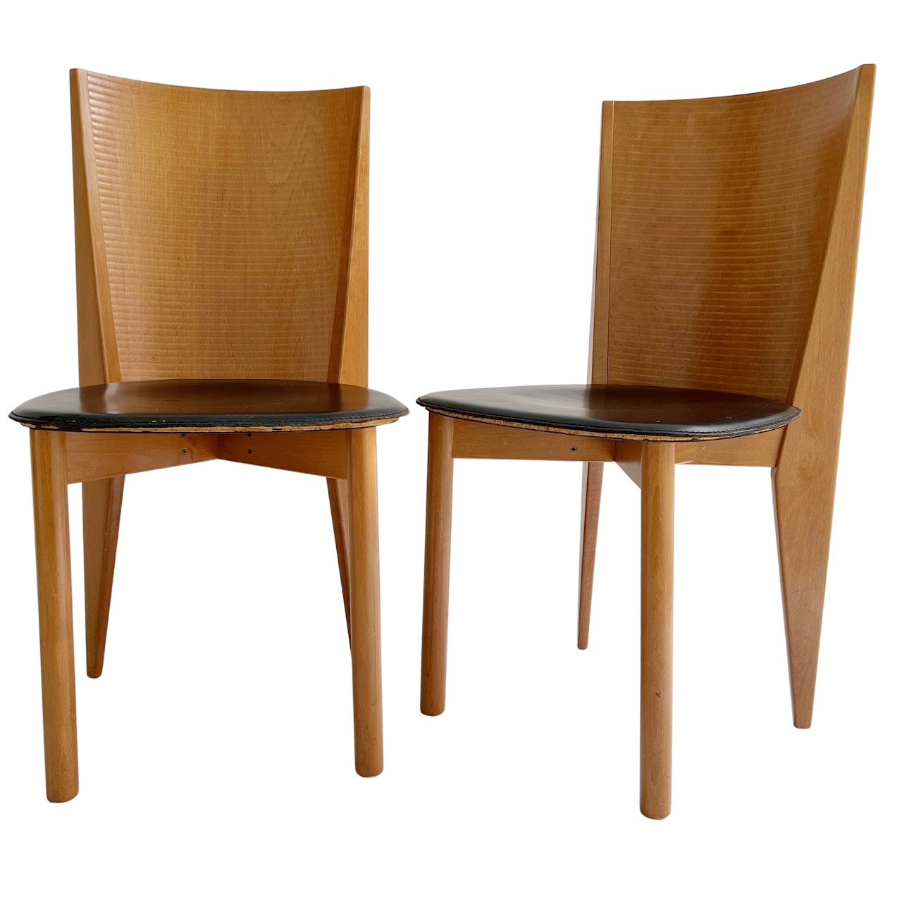 Calligaris Italian Postmodern Dining Chair Pair