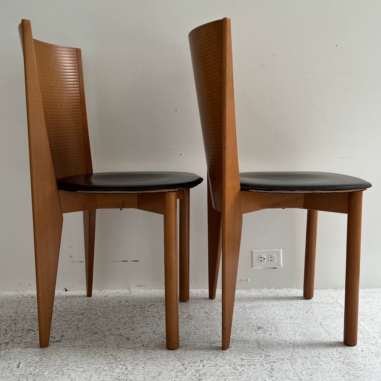 Calligaris Italian Postmodern Dining Chair Pair