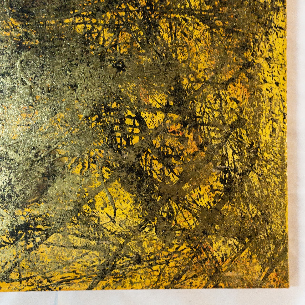 Yellow & Gold Leaf Abstract Painting