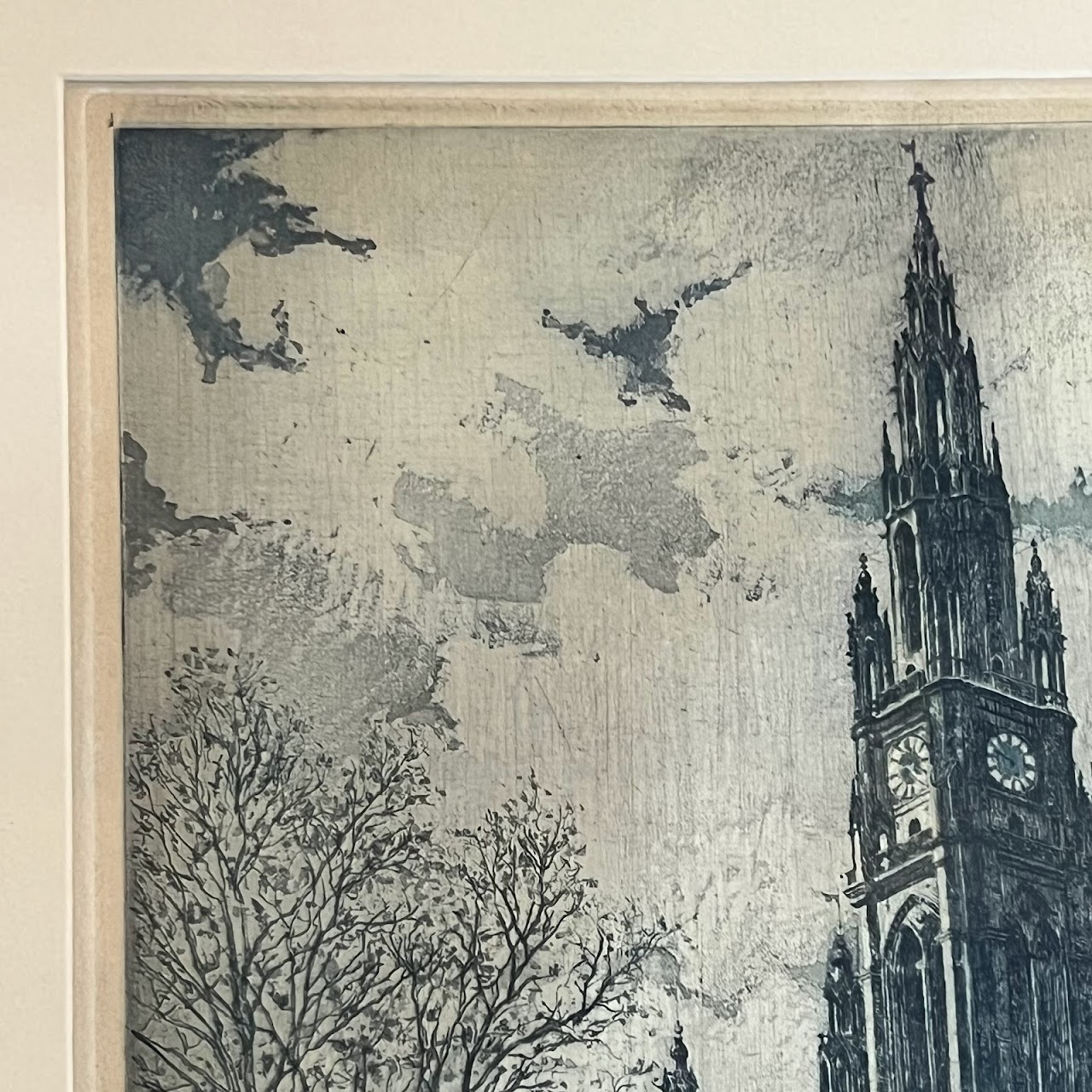 Hans Leisch Signed Cathedral Etching