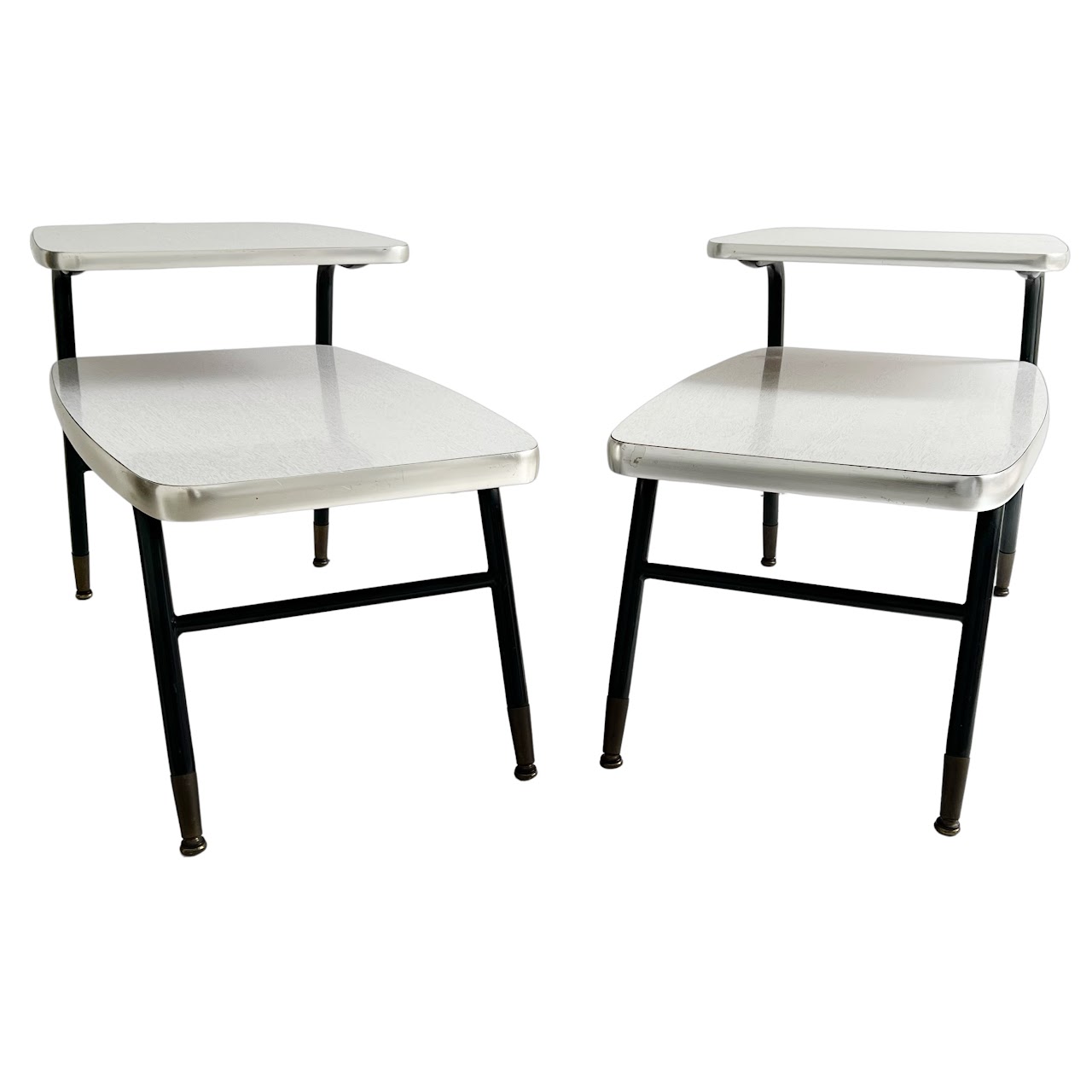 Lloyd Mid-Century Faux Wood Side Table Pair