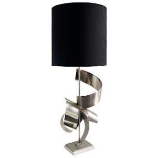 Kinetic Steel and Marble Contemporary Table Lamp