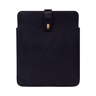 Alexander McQueen Black Leather Tablet Case