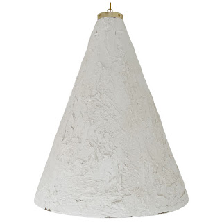 Conical Plaster and Steel Pendant Light