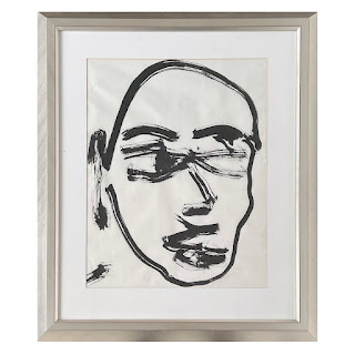Contemporary Sumi Ink Signed Portrait Painting