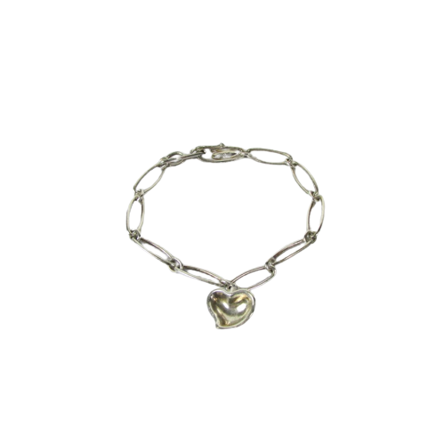 Tiffany & Co. Elsa Peretti Sterling Silver Carved Heart Bracelet