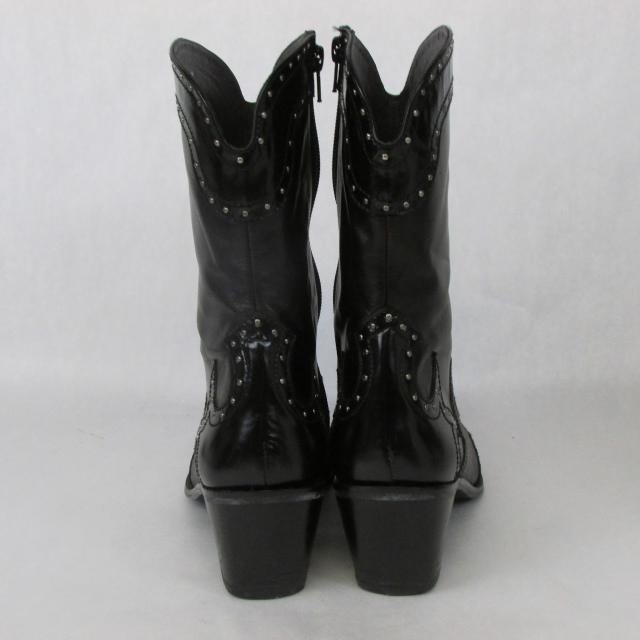 Stuart Weitzman Studded Leather Western Boots