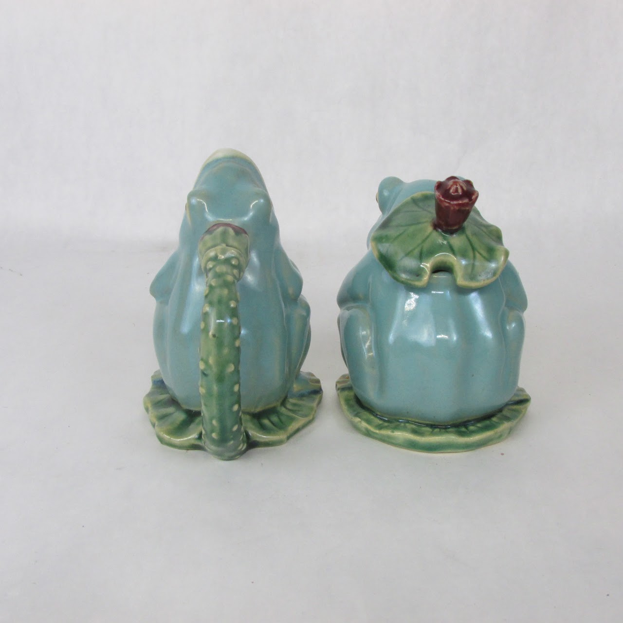 Frog & Lily Pad Ceramic Tea Service and Salt & Pepper Set